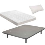 Base tapizada 3D + Colchón Pronature +  Almohada de Fibra